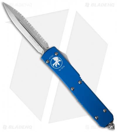 Microtech Ultratech OTF D/E Automatic Knife Blue (3.4" Stonewash Full Serr)