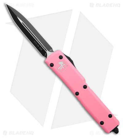 Microtech UTX-70 D/E OTF Automatic Knife Pink Aluminum (2.5" Black) 147-1BPK