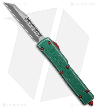 Microtech UTX-70 Warhound OTF Knife Green Bounty Hunter (2.4" Apocalyptic)