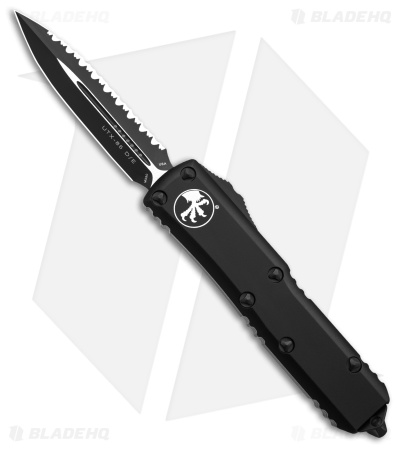 Microtech UTX-85 D/E OTF Auto Knife Black Dagger (3.125" Black Serr) 232-3T