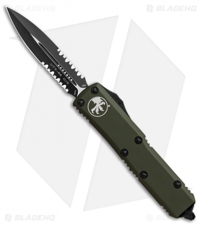 Microtech UTX-85 D/E OTF Automatic Knife OD Green (3.125" Black Full Serr)