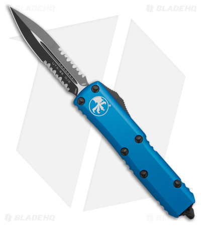 Microtech UTX-85 D/E OTF Automatic Knife Turquoise Aluminum (3.1" Black Serr)