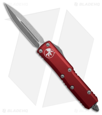 Microtech UTX-85 D/E OTF Automatic Knife Merlot Red Al (3.125" Apocalyptic)