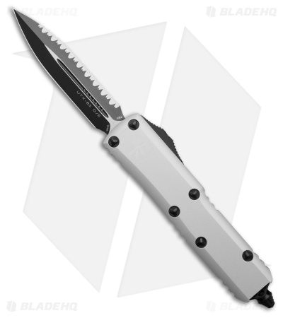 Microtech UTX-85 D/E OTF Automatic Knife Natural Clear Al (3.1" Black Full Serr)
