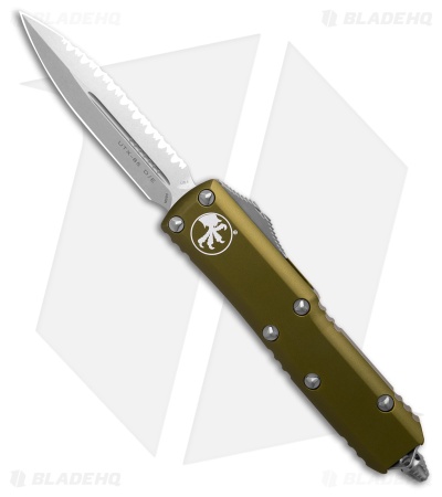 Microtech UTX-85 OTF Knife OD Green Aluminum D/E SW Serr