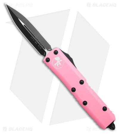 Microtech UTX-85 D/E OTF Automatic Knife Pink Aluminum (3.2" Black) 232-1BPK