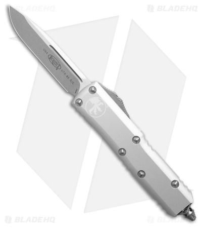 Microtech UTX-85 S/E OTF Automatic Knife Natural Clear Aluminum (3.1" SW)