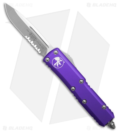 Microtech UTX-85 S/E OTF Automatic Knife Purple Aluminum (3.1" Satin Serr)