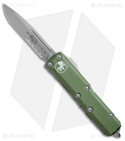 Microtech UTX-85 S/E OTF Automatic Knife OD Green (3.125" Apoc Serr) 231-11APOD
