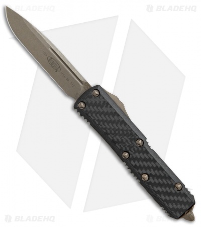 Microtech UTX-85 S/E OTF Automatic Knife Carbon Fiber (3.125" Bronze) 231-13CF