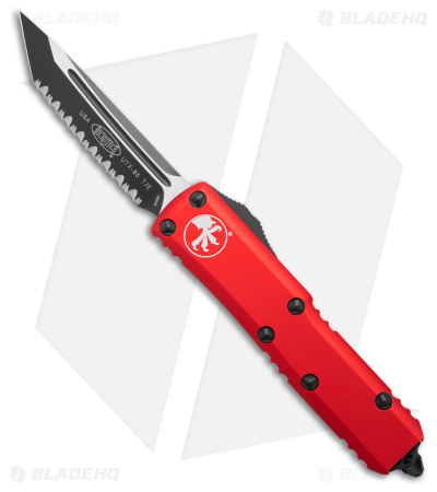 Microtech UTX-85 T/E OTF Automatic Knife Red (3.125" Black Full Serr) 233-3RD
