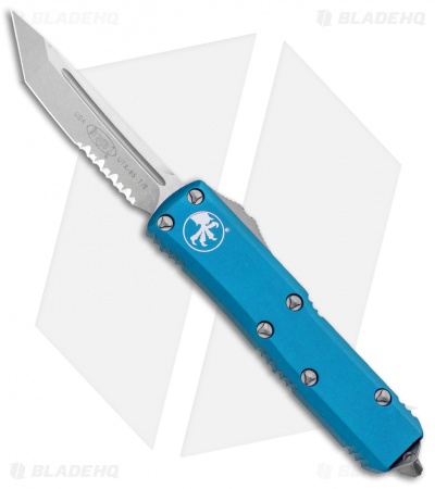 Microtech UTX-85 T/E OTF Automatic Knife Turquoise (3.125" Stonewash Serr)