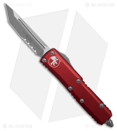 Microtech UTX-85 T/E OTF Automatic Knife Merlot Red Al (3.1" Apocalyptic Serr)