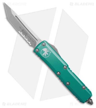 Microtech UTX-85 T/E OTF Automatic Knife Turquoise Aluminum (3.125" Satin Serr)