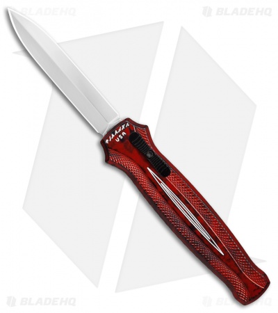 Piranha Rated-X D/A Dagger OTF Automatic Knife Red (3.5" Mirror)