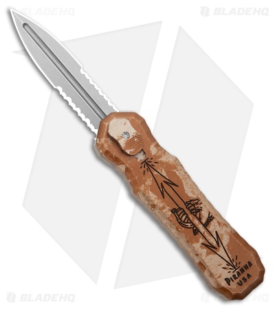 Piranha Excalibur D/A OTF Automatic Knife Desert Camo Al (3.2" SW Serrated)