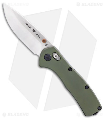 Buck 791 Range Elite Crossbar Lock Knife Green Aluminum (3.4