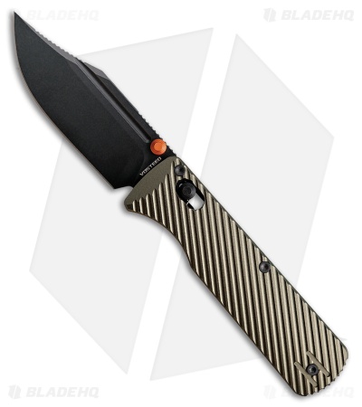 Vosteed Vombat Bowie Crossbar Lock Knife Olive Green Aluminum (2.9" Black SW)