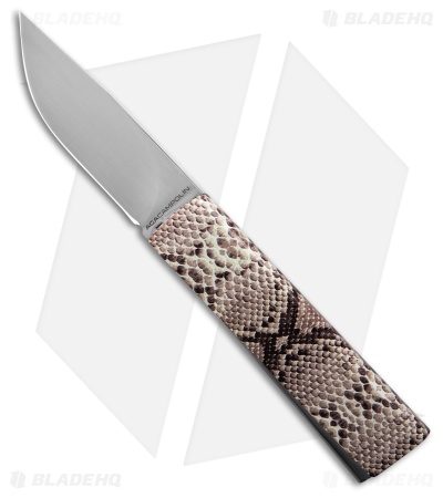 AGA Campolin Dragonfly Gravity Knife Brown Snakeskin Steel (2.9" Satin)