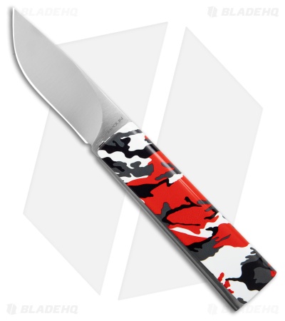 AGA Campolin Dragonfly Gravity Knife Red Camo Steel (2.9" Satin)