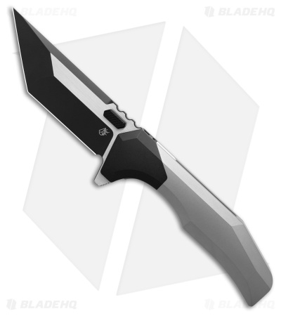 Arcane Design Necronaut V3 Liner Lock Knife Blk/Bead Blast Gray Ti (3.5" 2-Tone)