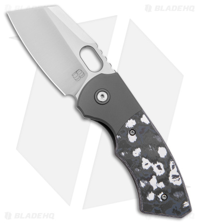 BergBlades Slim Frame Lock Knife Fat Carbon White Storm (2.65" Satin)