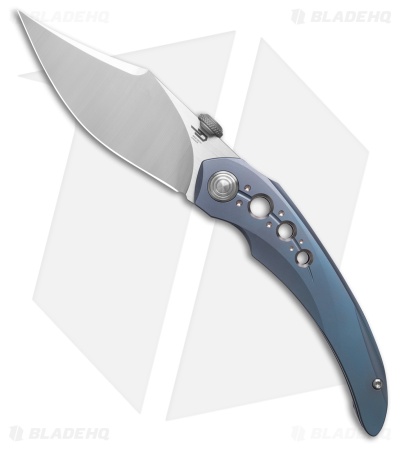 Bestech Knives Kombou Razon MagnaCut Frame Lock Knife Blue Titanium (3.9" Satin)