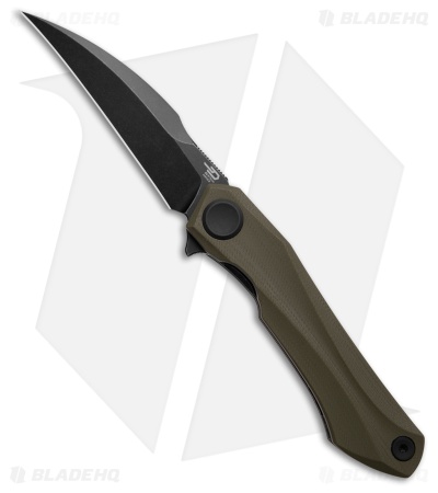 Bestech Knives Ostap Hel Ivy Liner Lock Knife OD Green G-10 (3.1" Black SW)