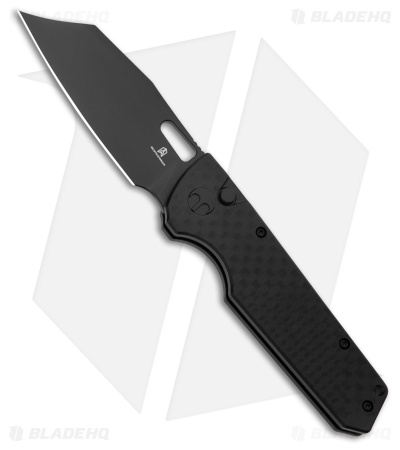 Bestechman Guardian Button Lock Knife CF Pattern Black G-10 (3.2" PVD) BMK11E