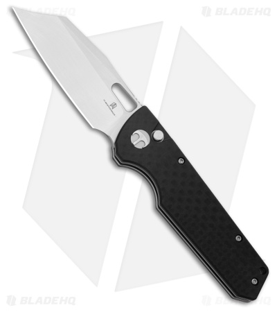 Bestechman Guardian Button Lock Knife CF Pattern Black G-10 (3.2" Satin) BMK11B