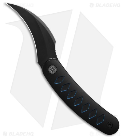 Cavol Kage Liner Lock Knife Black Titanium W/Blue Anodizing (2.5" Black)