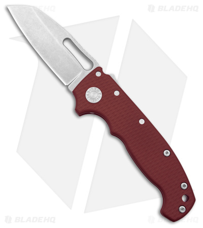 Demko Knives MG AD20S SSF Shark-Lock Knife Red G-10 (3.5" Stonewash M4)