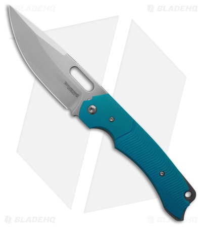 Dervish Knives Navajo Midtech MagnaCut Liner Lock Knife Blue G-10 (4.25" SW)