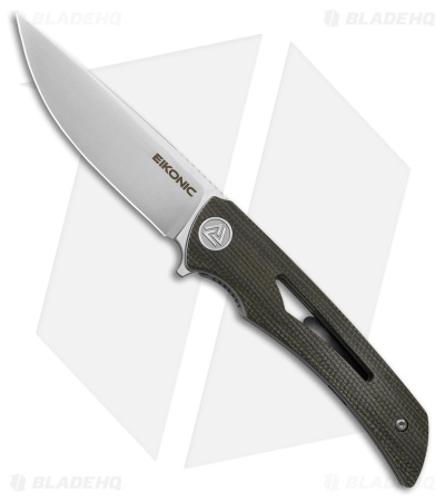 Eikonic Aperture Liner Lock Folding Knife Olive Micarta (3.2