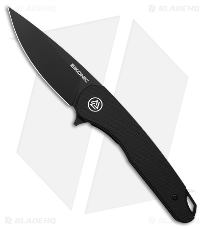 Eikonic Dromas Liner Lock Folding Knife Night Black G-10 (3.25