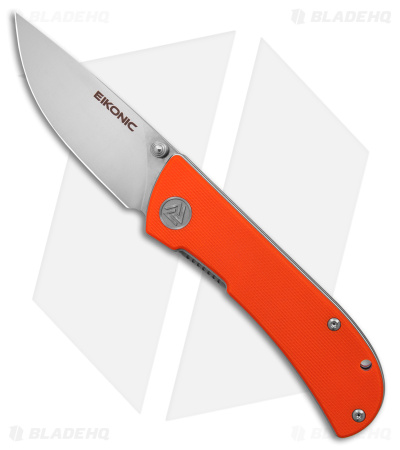Eikonic Fairwind Liner Lock Folding Knife G-10 Safety Orange (2.6" Satin)