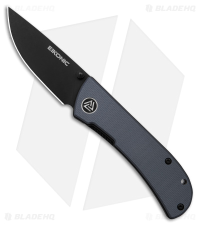 Eikonic Fairwind Liner Lock Folding Knife Steel Blue G-10 (2.6" Black SW)