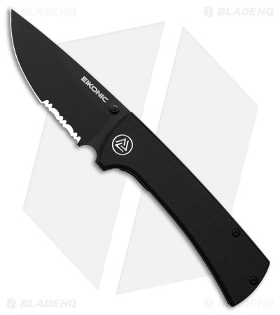 Eikonic RCK9 Liner Lock Folding Knife  Black G-10 (3