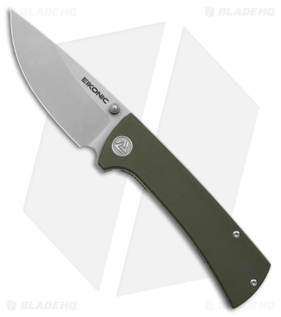 Eikonic RCK9 Liner Lock Folding Knife Olive G-10 (3