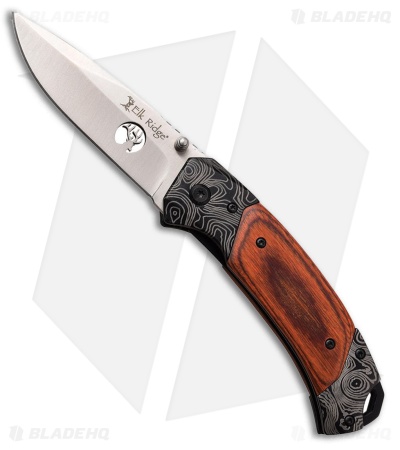 Elk Ridge Liner Lock Knife Brown Pakkawood ( 3.25" Satin 3Cr13)