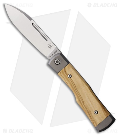 Fox Knives Barlow Slip Joint Knife Titanium + Olivewood (2.75" Satin M390)