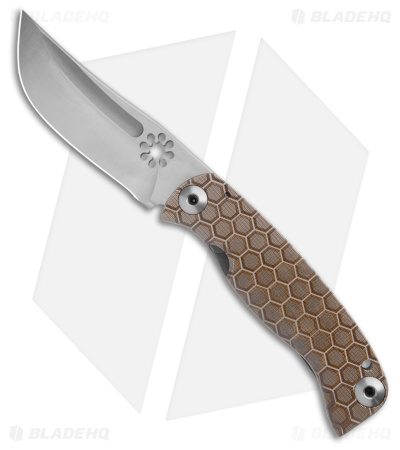 Farid MehrKnives Custom Mini K2 Knife Titanium - Hexagon (3.9" Satin S30V)