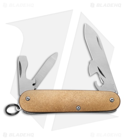 Flytanium Contoured Brass Scales + Victorinox Cadet 84mm Knife