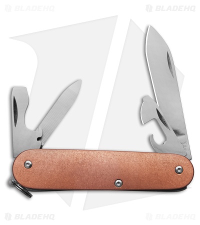 Flytanium Contoured Copper Scales + Victorinox Cadet 84mm Knife