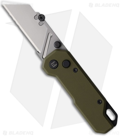 HIGHTRON Vector Button Lock Utility Knife OD Green G-10 (2.4" Utility)