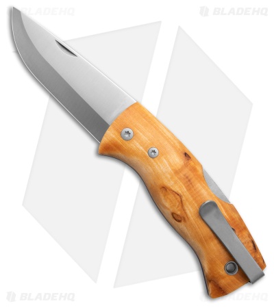Helle Knives Nipa Lockback Knife Curly Birch Wood (2.72" Satin) #657