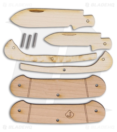 JJ's DIY Canoe Knife Kit Cherry/Maple Wood Pocket Knife Gift (2 Blades) JJ5