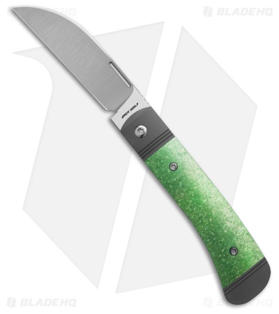 Jack Wolf Diamondback Jack Frame Lock Knife Green Crystalized Ti (3.4" Satin)