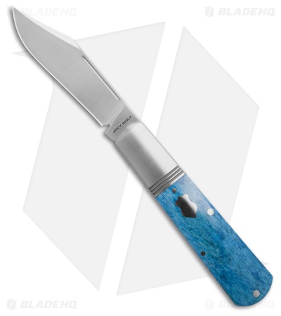 Jack Wolf Knives Gateway Barlow Knife Smooth Blue Bone (3" Belt Satin)