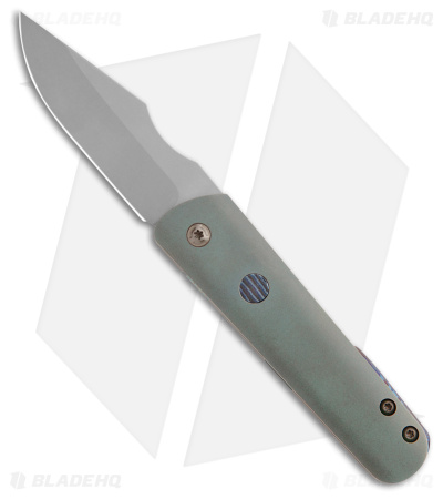 Maverick Customs Viper Jack Automatic Knife Green Titanium w/ Moku (3.4